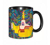 HRRASFAZF Tasse à Café | Tasse Céramique Fine | Cadeau Original | 330ml | Mug avec Anse | Cadeau Original pour Homme et Femme | Illustration du groupe de rock The Beatles du sous-marin jaune