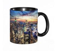 HRRASFAZF Tasse à Café | Tasse Céramique Fine | Cadeau Original | 330ml | Mug avec Anse | Cadeau Original pour Homme et Femme | New York, horizon de New York avec vue urbaine