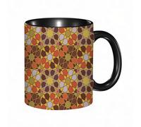 HRRASFAZF Tasse à Café | Tasse Céramique Fine | Cadeau Original | 330ml | Mug avec Anse | Cadeau Original pour Homme et Femme | Motif marocain sans couture Maroc. Mosaïque patchwork avec ornement géo