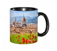 HRRASFAZF Tasse à Café | Tasse Céramique Fine | Cadeau Original | 330ml | Mug avec Anse | Cadeau Original pour Homme et Femme | Présentant l'horizon emblématique de Florence avec ses monuments de la