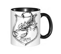 HRRASFAZF Tasse à Café | Tasse Céramique Fine | Cadeau Original | 330ml | Mug avec Anse | Cadeau Original pour Homme et Femme | Héraldique du Scorpion, signe du zodiaque du Scorpion