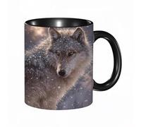 HRRASFAZF Tasse à Café | Tasse Céramique Fine | Cadeau Original | 330ml | Mug avec Anse | Cadeau Original pour Homme et Femme | Portrait de loup isolé sur fond blanc.