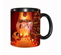 HRRASFAZF Tasse à Café | Tasse Céramique Fine | Cadeau Original | 330ml | Mug avec Anse | Cadeau Original pour Homme et Femme | décoratif, Noël, Noel Décoré avec un tas d'objets Holly Yule, illuminés
