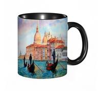 HRRASFAZF Tasse à Café | Tasse Céramique Fine | Cadeau Original | 330ml | Mug avec Anse | Cadeau Original pour Homme et Femme | Venise, aquarelle représentant un paysage serein de Venise