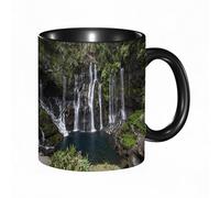 HRRASFAZF Tasse à Café | Tasse Céramique Fine | Cadeau Original | 330ml | Mug avec Anse | Cadeau Original pour Homme et Femme | Cascade du Grand Galet à Langevin Ile de la Réunion Îles Mascareignes G
