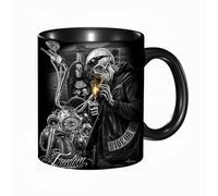 HRRASFAZF Tasse à Café | Tasse Céramique Fine | Cadeau Original | 330ml | Mug avec Anse | Cadeau Original pour Homme et Femme | Squelette de Rock N Roll