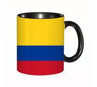 HRRASFAZF Tasse à Café | Tasse Céramique Fine | Cadeau Original | 330ml | Mug avec Anse | Cadeau Original pour Homme et Femme | Image vectorielle et icône du drapeau de la Colombie