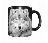 HRRASFAZF Tasse à Café | Tasse Céramique Fine | Cadeau Original | 330ml | Mug avec Anse | Cadeau Original pour Homme et Femme | Loup