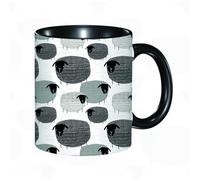 HRRASFAZF Tasse à Café | Tasse Céramique Fine | Cadeau Original | 330ml | Mug avec Anse | Cadeau Original pour Homme et Femme | Motifs mignons, textures graphiques, arrière-plans de moutons