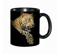 HRRASFAZF Tasse à Café | Tasse Céramique Fine | Cadeau Original | 330ml | Mug avec Anse | Cadeau Original pour Homme et Femme | Portrait de léopard (3)