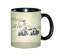 HRRASFAZF Tasse à Café | Tasse Céramique Fine | Cadeau Original | 330ml | Mug avec Anse | Cadeau Original pour Homme et Femme | Voiture ancienne, voitures de course anciennes, sport passionnant, nost