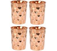 HRS India Lot de 4 gobelets à eau en cuivre pur, 300 ml