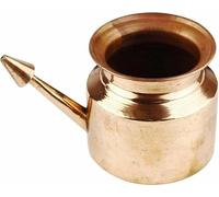 HRS India Pot en cuivre pur pour jala neti Lota Yoga Ayurveda Nez Irrigation Nettoyage Neti Pot de prière Kalash 250 ml