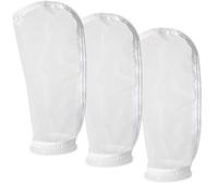 HRTFILTERS Lot de 3 sacs filtrants en maille de nylon 50 microns - 500 microns, anneau de 10,2 cm par 35,6 cm de long pour filtre à eau d'aquarium (400 microns, 10,2 x 35,6 cm)