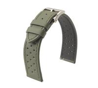 HRTUFN cuicu Bracelet de montre en toile voile qualité supérieure 18 mm, 19, 20, 22, bracelet course, sport respirant perforé à dégagement rapide(Army green,18mm)