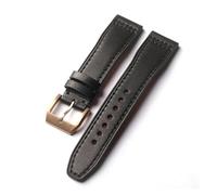 HRTUFN cuicu Bracelet en cuir de vachette fait main, marron et noir, 20 mm, 21, 22, boucle bronze, style vintage, for homme(Brack,20mm)