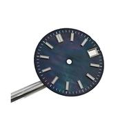 HRTUFN WCC00816 Cadran de Montre 28,5 mm avec Graduation et Index luminescents Bleu Glacier BGW9, Compatible Le Mouvement NH35(Schwarz)