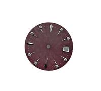 HRTUFN WCC00816 Cadran de Montre 29 mm à Calendrier Unique, modifié for Mouvement mécanique NH35/NH36 (pièces détachées Monter soi-même)(Wine Red)