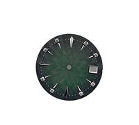 HRTUFN WCC00816 Cadran de Montre 29 mm à Calendrier Unique, modifié for Mouvement mécanique NH35/NH36 (pièces détachées Monter soi-même)(Black Green)