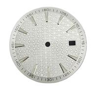 HRTUFN WCC00816 Cadran de Montre 33,5 mm, Surface texturée géométrique Multicolore, Luminescent Vert, Accessoires for Mouvement NH35 NH36 4R(White Black)