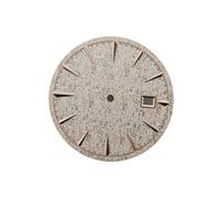 HRTUFN WCC00816 Cadran de Montre 35 mm for Mouvement mécanique NH35/NH36, Rayures Verticales, Luminescent Vert, Accessoires sans Logo(Rose Gold)