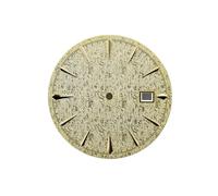 HRTUFN WCC00816 Cadran de Montre 35 mm for Mouvement mécanique NH35/NH36, Rayures Verticales, Luminescent Vert, Accessoires sans Logo(Gold)