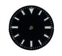 HRTUFN WCC00816 Cadran de Montre émaillé coloré 28,5 mm avec Index luminescents Verts for mouvements NH35/ETA2836/8215/2813(Blsck)