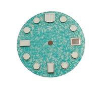 HRTUFN WCC00816 Cadran de Montre en émail 28,5 mm for Mouvement NH35/4R/7S, entièrement Luminescent Vert avec Aiguilles Bleues. Pièces Modification for Montres(Dial)