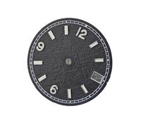 HRTUFN WCC00816 Cadran de Montre NH35 28,5 mm, Motif météorite, avec échelle numérique et Luminescence Bleue. Accessoires for Mouvement NH35/NH36(Schwarz)