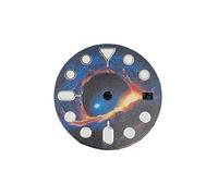 HRTUFN WCC00816 Cadran de Montre NH35 28,5 mm, Motif planétaire, Luminescent Vert, avec Date Unique. Accessoires for Mouvement NH35/NH34(6 UK)