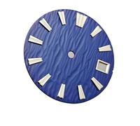 HRTUFN WCC00816 Cadran de Montre NH35 à Motif Rayures Verticales ondulées, Surface Lumineuse BGW9/C3, Accessoires for Mouvement NH35/NH36/4R/6R(Blu)