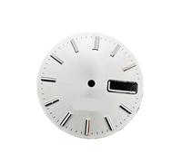 HRTUFN WCC00816 Cadran de Montre NH36 Noir/Blanc 28,5 mm, Luminescent Vert, Compatible avec Le Mouvement SK007 NH36A(White dial)
