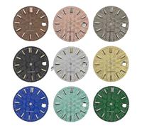 HRTUFN WCC00816 Cadran et Aiguilles de Montre NH35, 28,5 mm, Formes géométriques, Texture, Cadran Vert Lumineux, Accessoires Bricolage(Gold)