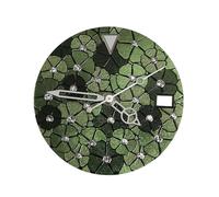 HRTUFN WCC00816 Kits d'aiguilles de Cadran Floral 28,5 mm for mouvements NH35, NH36, 4R36 et 7S26, Cadrans Bleus/Verts, Accessoires Modification(Green)