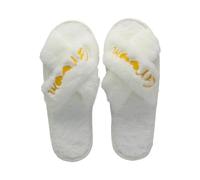 Hrtyvhin 1 paire de pantoufles de mariée confortables - Personnalité - Nom de mariage - Pantoufles antidérapantes pour mariage et fête - Chaussures de mariage, Groom, Taille unique