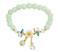 Hrtyvhin à fleurs colorées élastiques pour femmes, perles, bijoux de poignet, parfait pour fête, de mariage, fleur douce