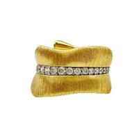 Hrtyvhin Anneaux à finition métallique rétro, complexe de feuille de bananier, polyvalent, pour tenues de fête, Vintage Regals, feuille de bananier