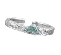 Hrtyvhin Bagues en cuivre d ' amour symbolique pour Couples, Design de montagne et de mer, taille réglable, accessoire de doigt fait à la main, symbole