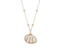 Hrtyvhin Bijoux côtiers légers avec pendentif en coquillage, colliers en alliage, chaîne de clavicule à longueur réglable pour femmes, activités de plein air, bijoux de plage légers