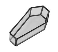 Hrtyvhin Boîte à bijoux élégante en verre transparent en forme de cercueil rétro sur le thème d'Halloween pour les amateurs de vintage