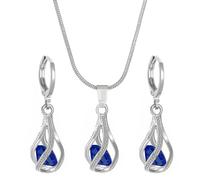 Hrtyvhin Boucles d ' oreilles en zircone Collier luxueux en de zircone Ensemble de bijoux pour occasions spéciales Ensemble de bijoux tendance pour