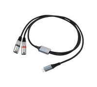Hrtyvhin Câble convertisseur de son type C vers XLR mâle 2 voies avec DAC 32 bits/384 kHz pour systèmes professionnels structure de branche Y, câble répartiteur USB C blindé