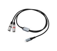 Hrtyvhin Câble convertisseur de son type C vers XLR mâle 2 voies avec DAC 32 bits/384 kHz pour systèmes professionnels structure de branche Y, câble répartiteur USB C blindé