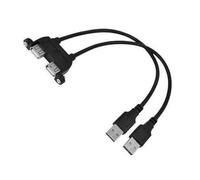 Hrtyvhin Câble d'extension de charge double USB 2.0 mâle vers femelle pour meubles, canapé, véhicule électrique, montage sur panneau, montage sur panneau, rallonge USB