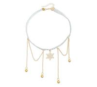 Hrtyvhin Chaîne de flocon de neige d ' hiver mettant en valeur des couleurs mélangées et des perles, excellente pour les occasions de célébration Chaîne de charme de flocon de neige de Noël
