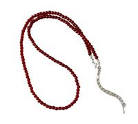 Hrtyvhin Chaîne de pull plaquée or avec pendentif en perles de cœur d ' agates, accessoire de mode polyvalent pour dames, vêtements décontractés, bijoux plaqués argent