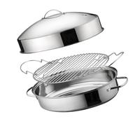 Hrtyvhin Cocotte ovale avec double poignée, casseroles vapeurs en acier inoxydable, passe au lave-vaisselle, pour fruits de mer, pommes de terre, soupes, céréales, ustensiles de cuisine ovales en