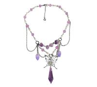 Hrtyvhin Collier à pampilles en forme d ' aile de papillon pour femmes, ras du cou féerique, réglable, multicouche, en perles de, collier pour femmes