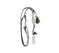 Hrtyvhin Collier carré en bois naturel avec accent plié et chaîne de cou à cordes colorées réglable pour un port élégant Collier de perles en bois réglable