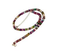 Hrtyvhin Collier composé de perles fabriquées à la main et de pierres colorées, bijoux de cou parfaits pour ajouter une touche de charme, artistique